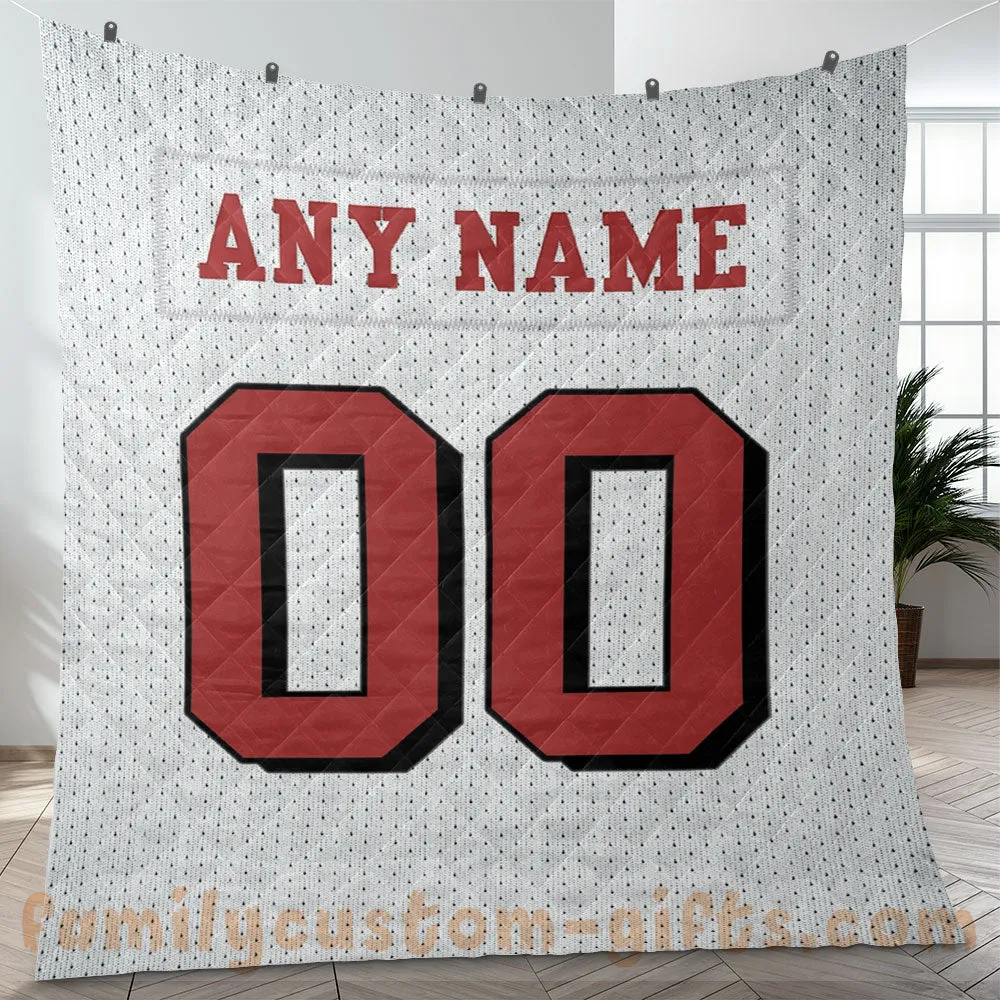 Custom Premium Quilt Blanket San Francisco Jersey American Football Personalized Quilt Gifts for Her & Him