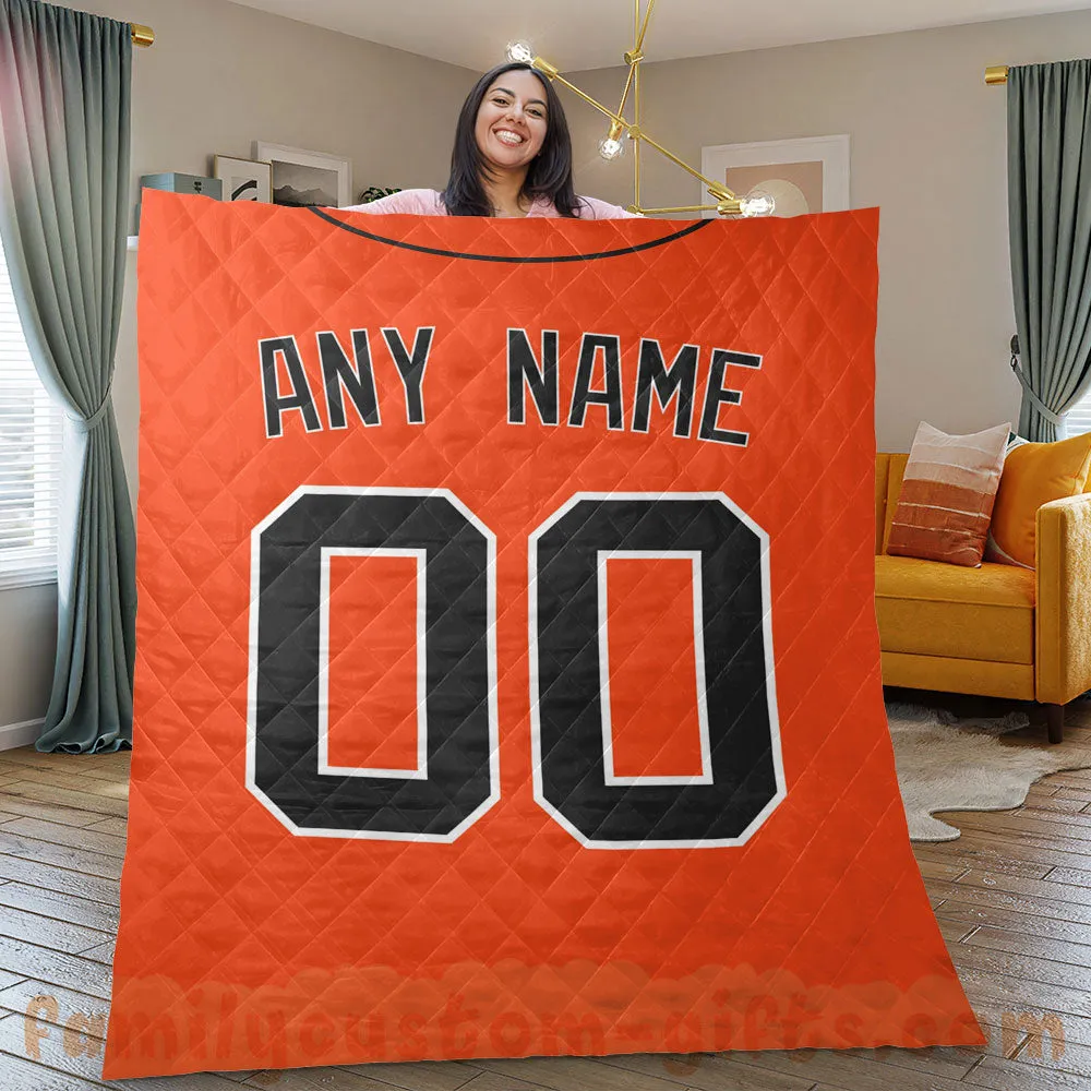 Custom Premium Quilt Blanket San Francisco Jersey Baseball Personalized Quilt Gifts for Her & Him