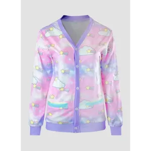 Cute Shooting Star Cardigan Sweater for Y2K Style Enthusiasts