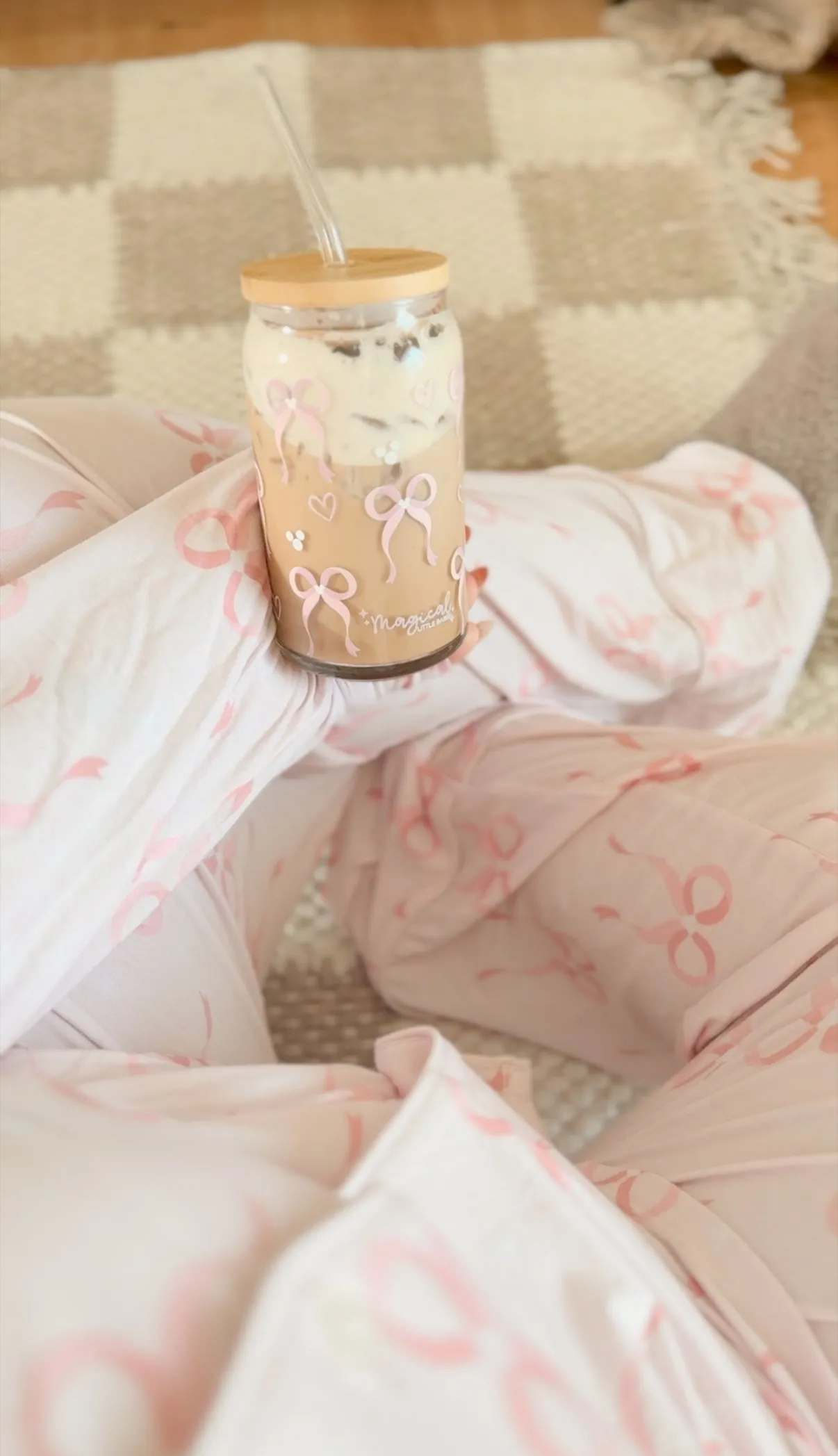 Dainty Bows Bamboo PJ Romper/ Two Piece LONG Sleeve Set*READY TO SHIP