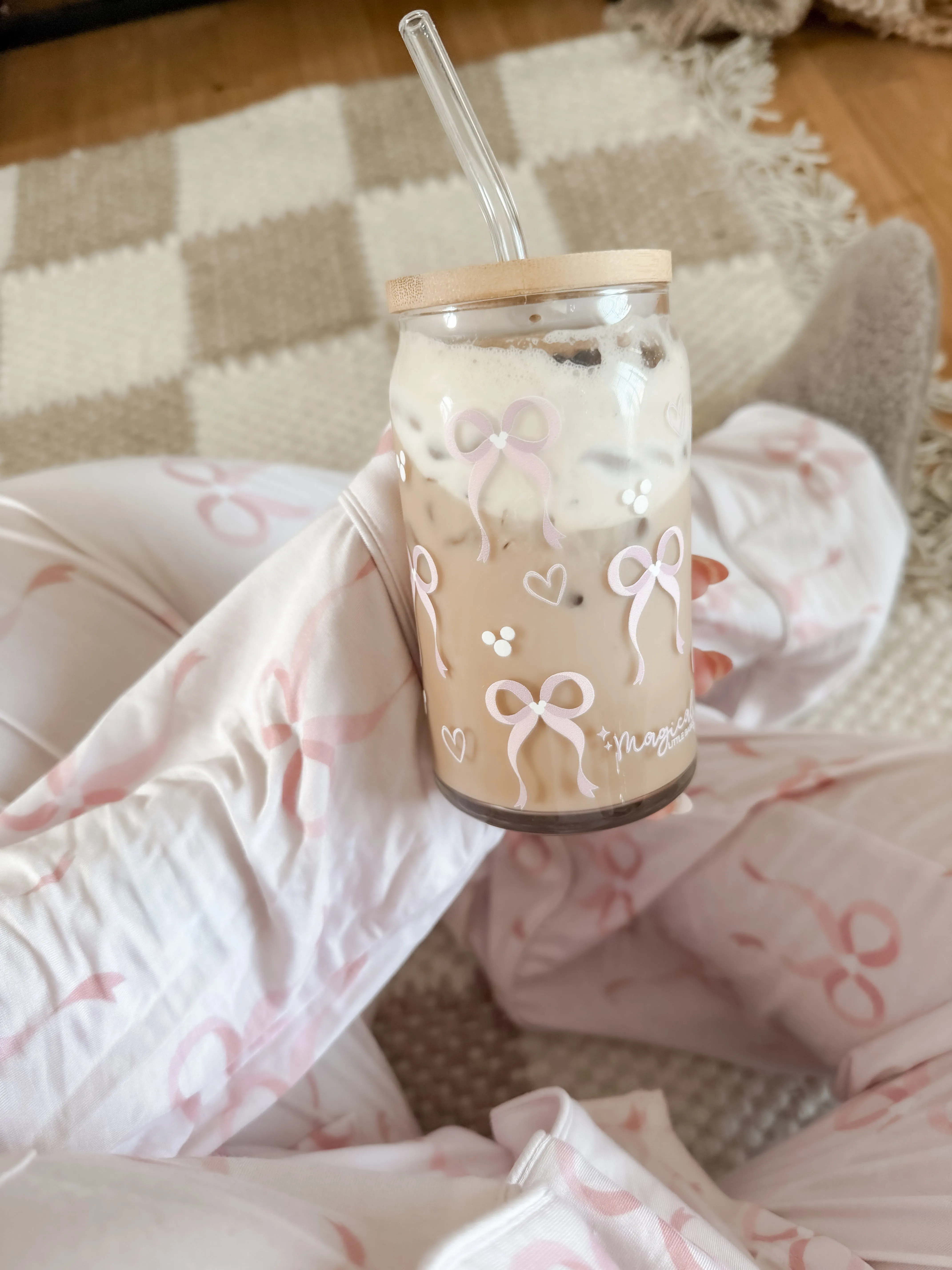 Dainty Bows Bamboo PJ Romper/ Two Piece LONG Sleeve Set*READY TO SHIP