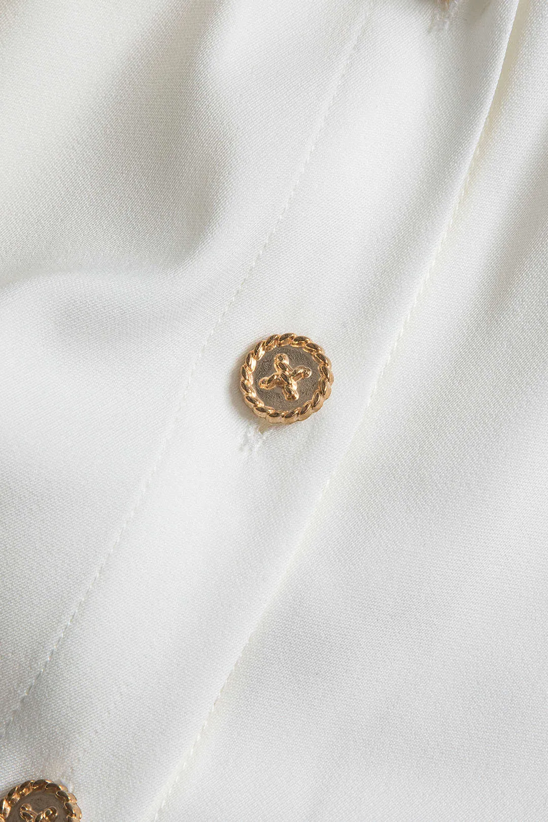 Delphine - Elegant Button Pocket Woman's Long Sleeve Shirt