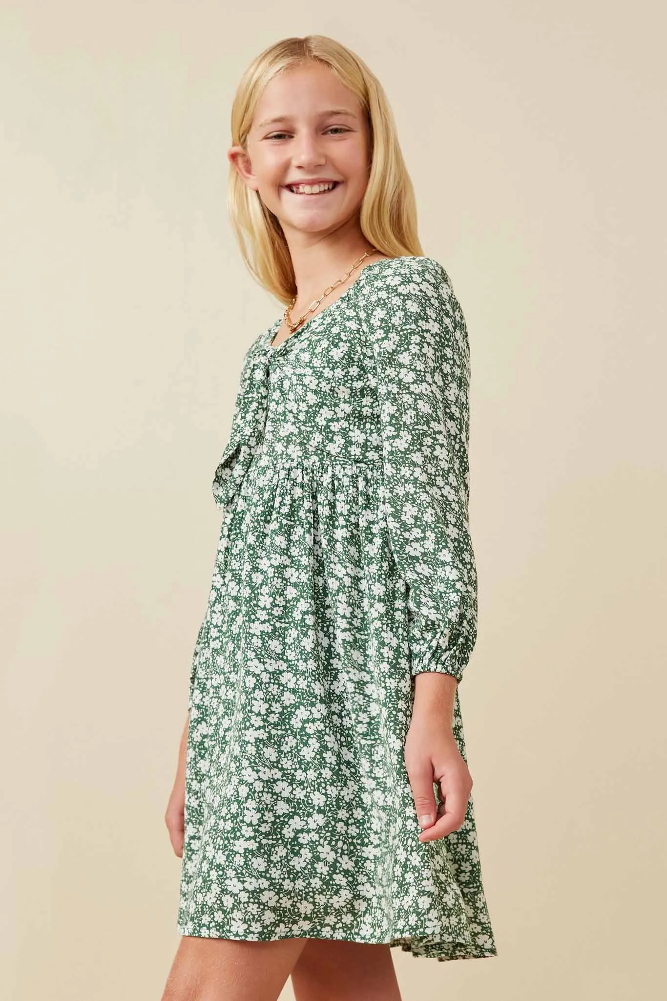 Ditsy Floral Bow Front Dress