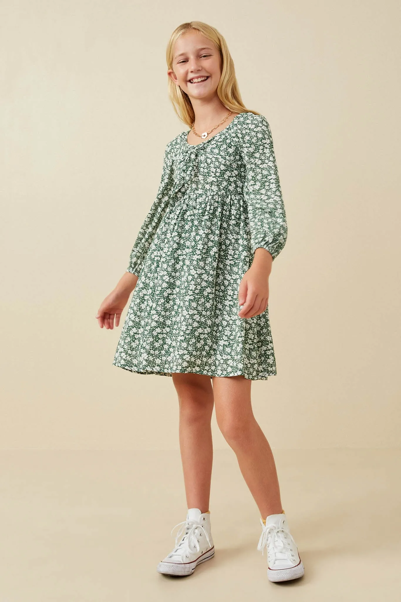 Ditsy Floral Bow Front Dress
