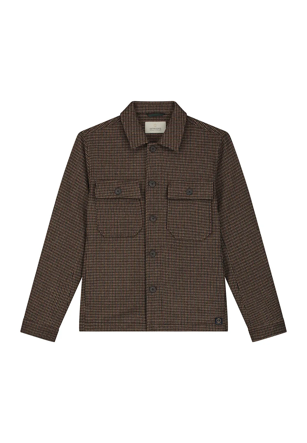 DSTREZZED TANN HOUNDSTOOTH OVERSHIRT 150024