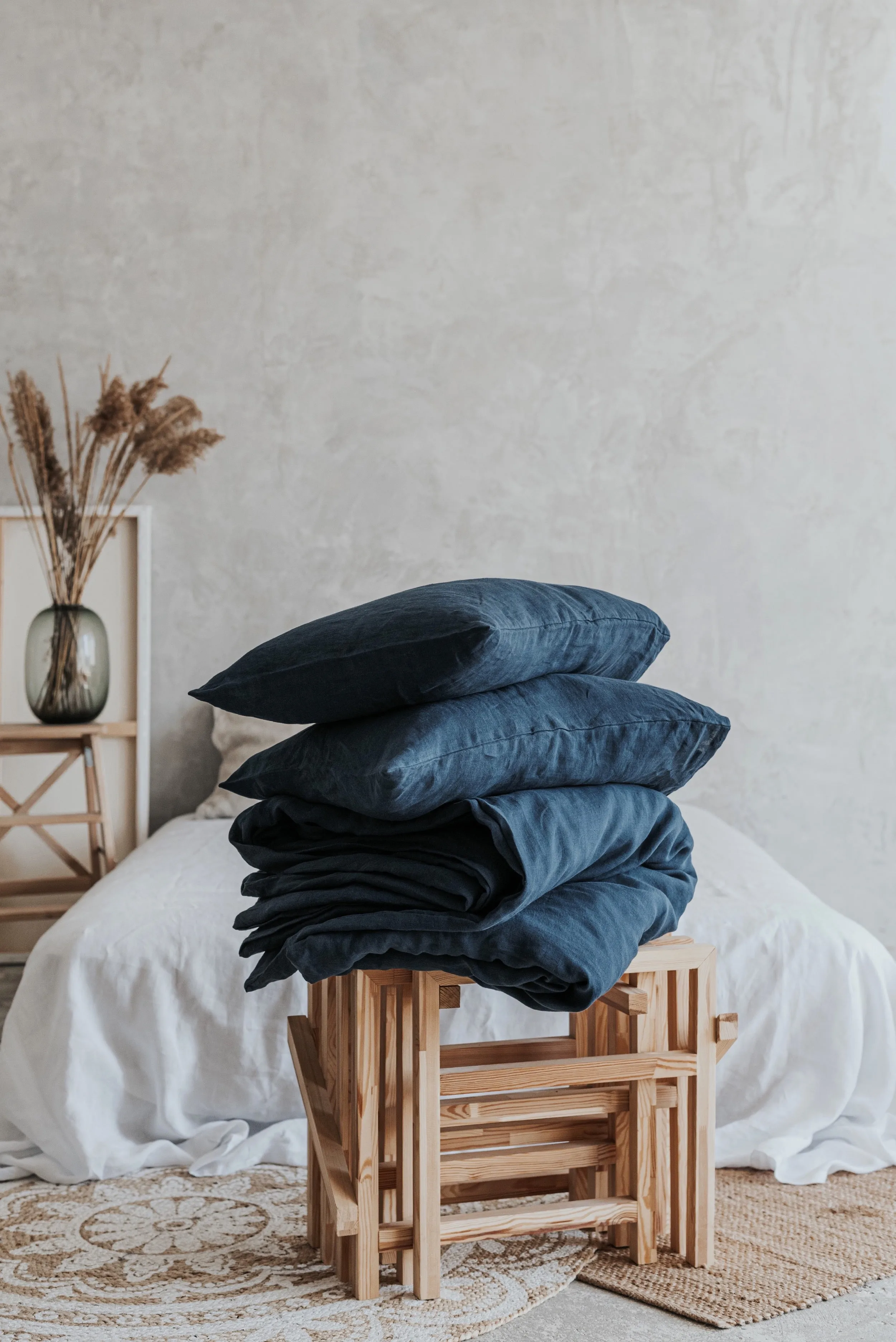 Duvet Cover and Pillowcases Set - Dark Blue