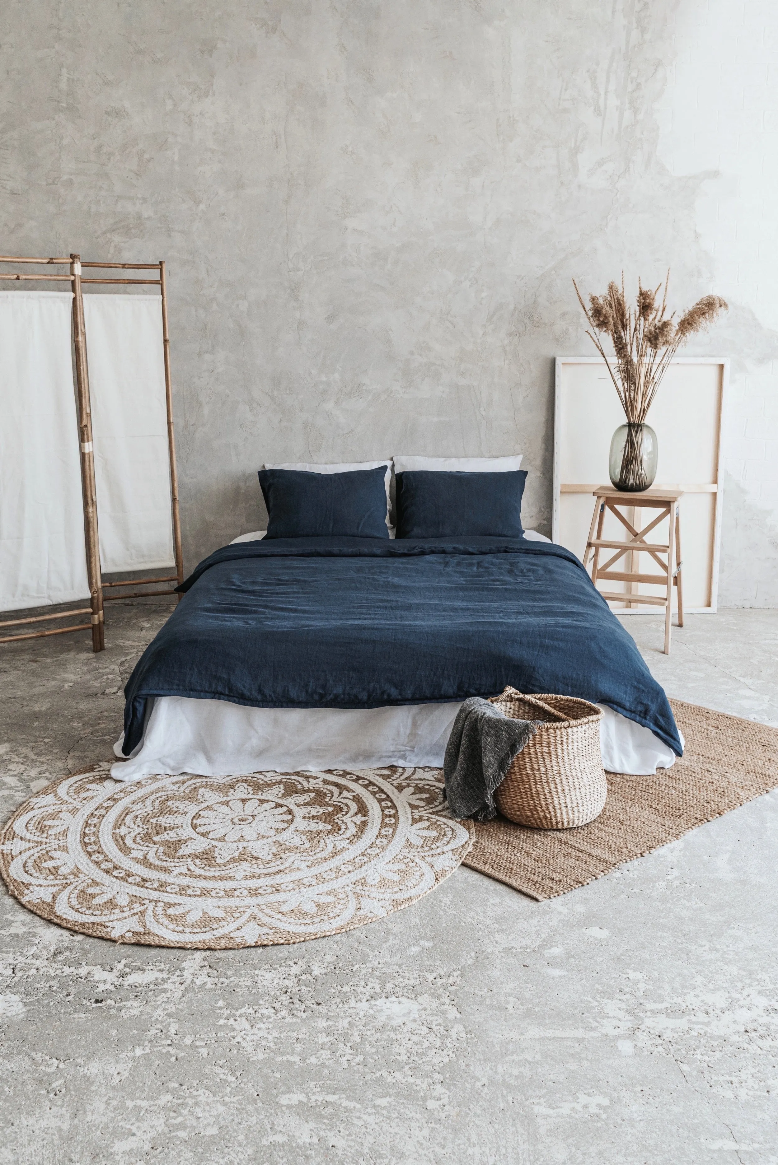 Duvet Cover and Pillowcases Set - Dark Blue