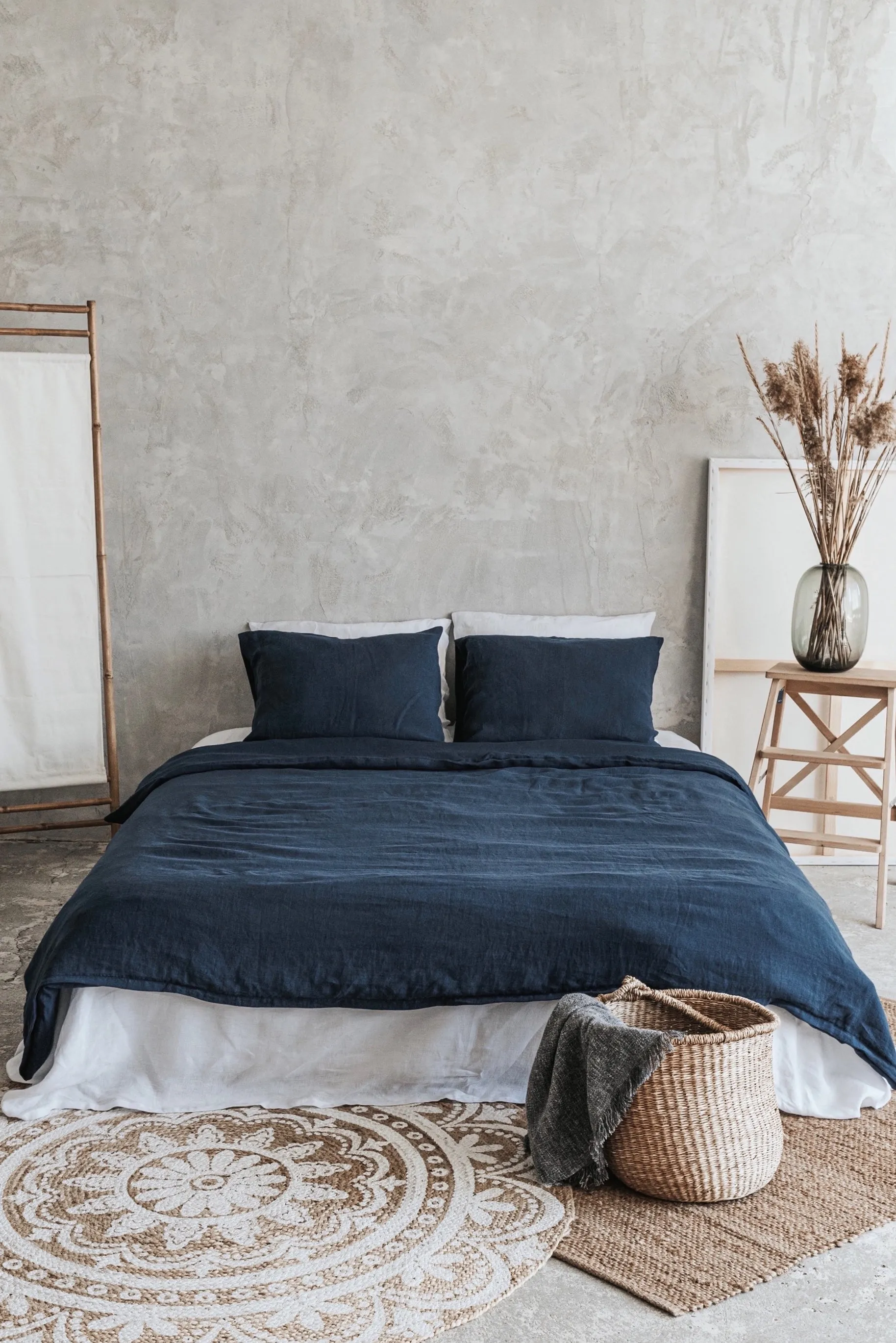 Duvet Cover and Pillowcases Set - Dark Blue