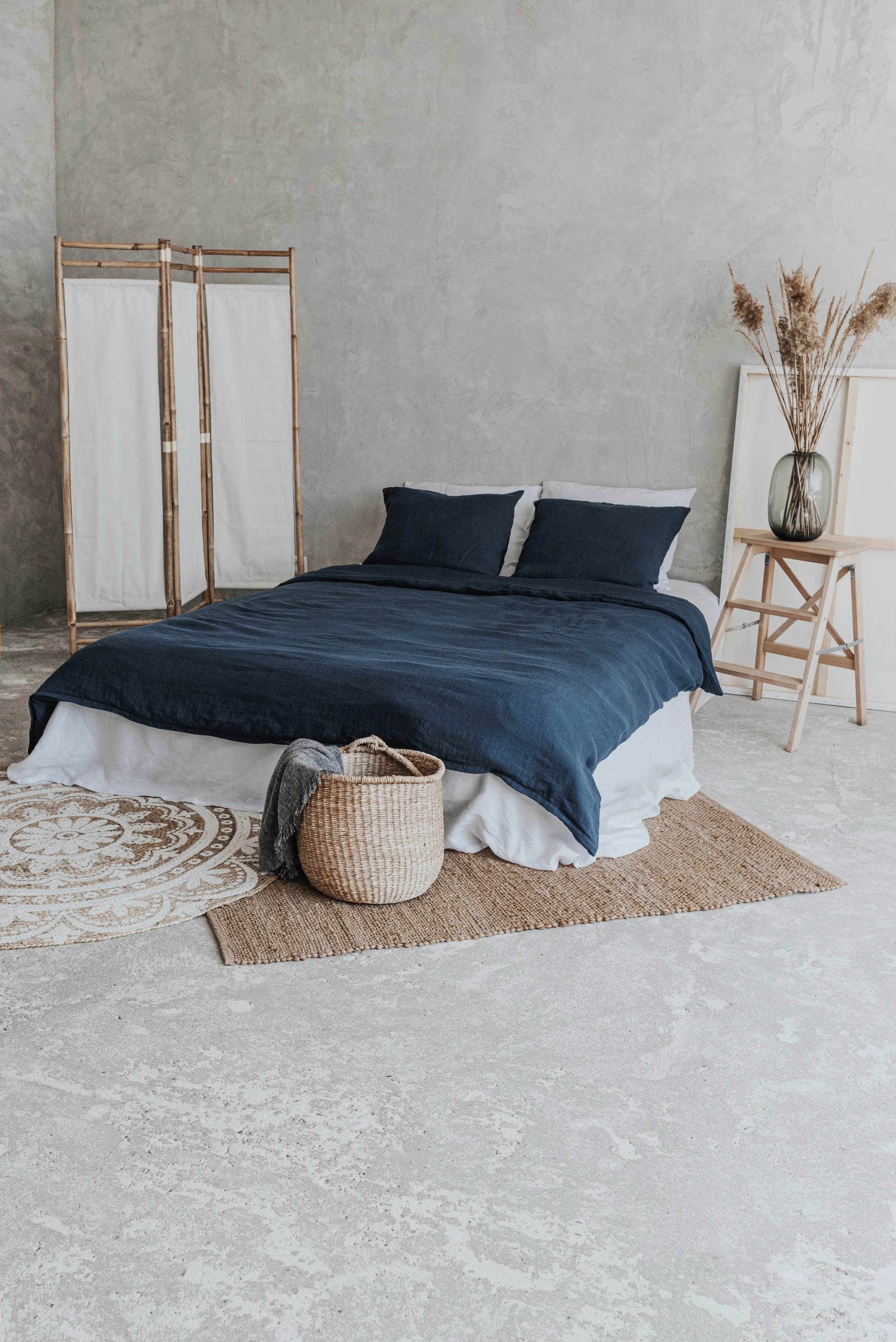Duvet Cover and Pillowcases Set - Dark Blue