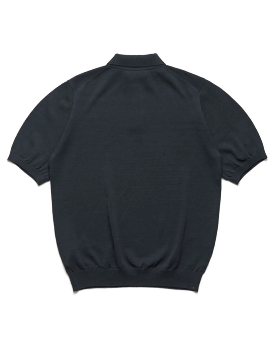 Eastlogue Half Sleeve Knit Polo in Charcoal