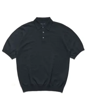 Eastlogue Half Sleeve Knit Polo in Charcoal