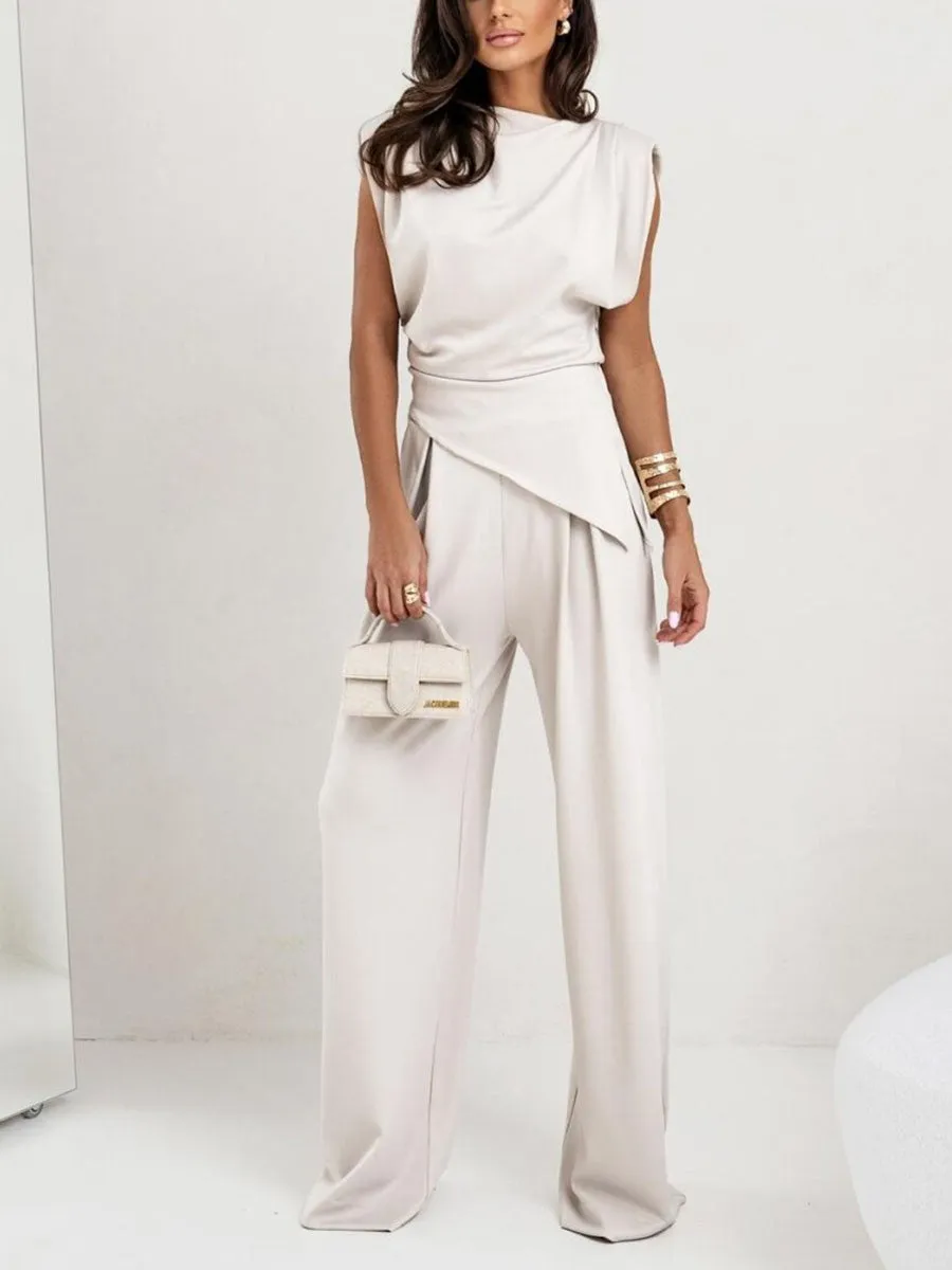 Eliza | Irregular sleeveless casual two-piece set