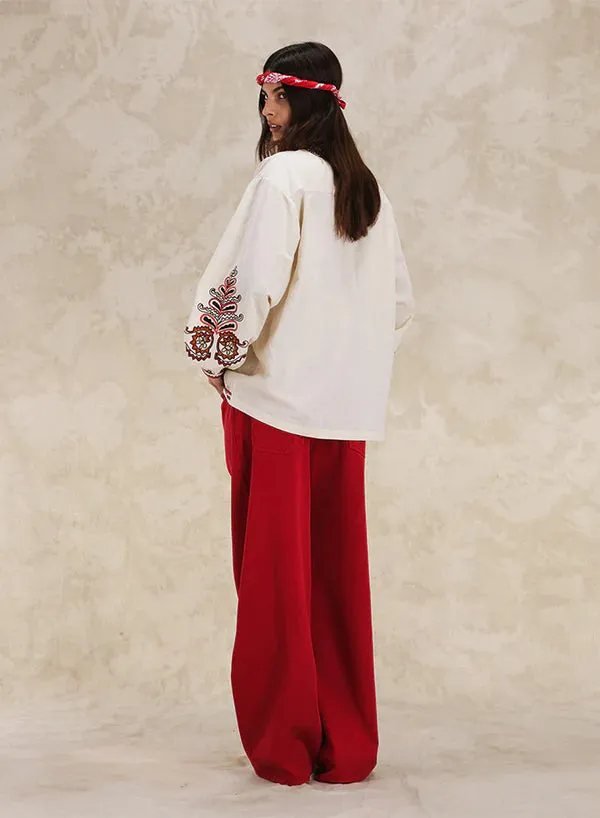Embroidered Blouse Off White