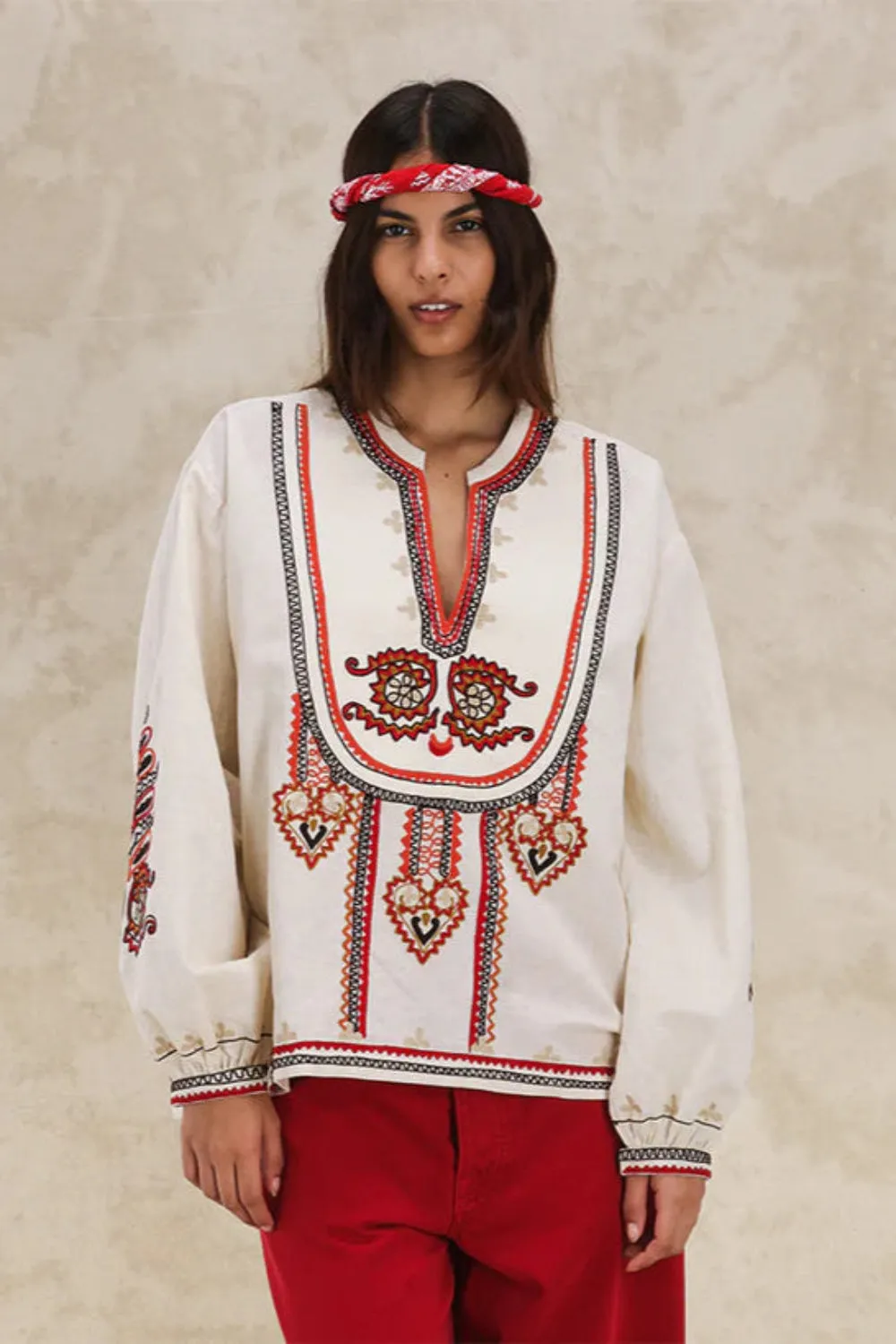 Embroidered Blouse Off White