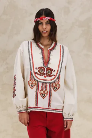 Embroidered Blouse Off White