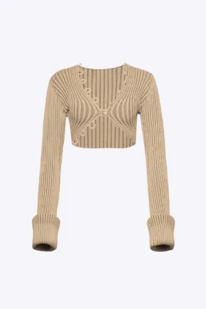 Emerald - Plus Size Knit Button Woman's Cardigan