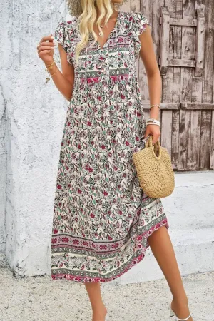 Emily V-Neck Floral Print Dress - SOLD OUT