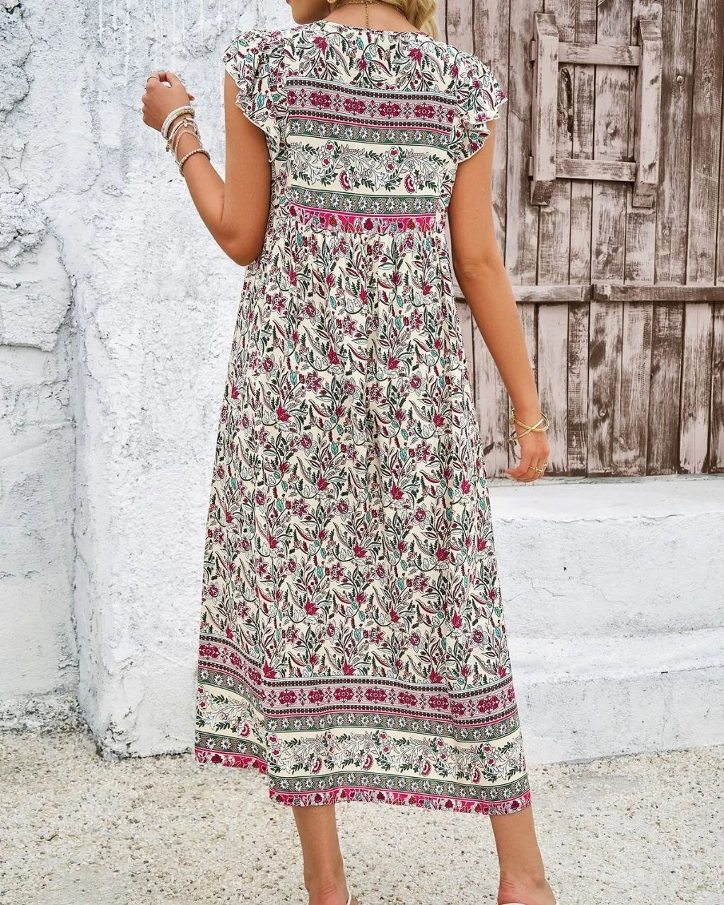 Emily V-Neck Floral Print Dress - SOLD OUT