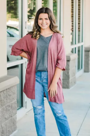Everyday Cardigan in Dark Mauve