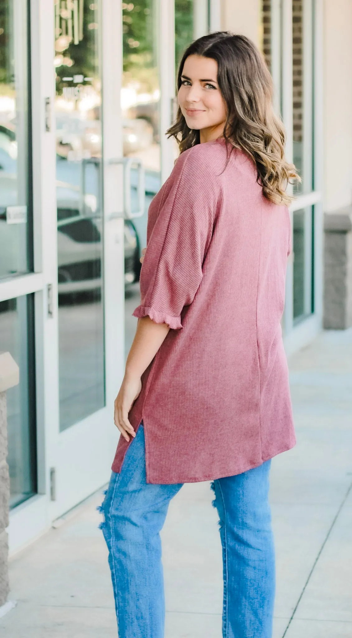 Everyday Cardigan in Dark Mauve