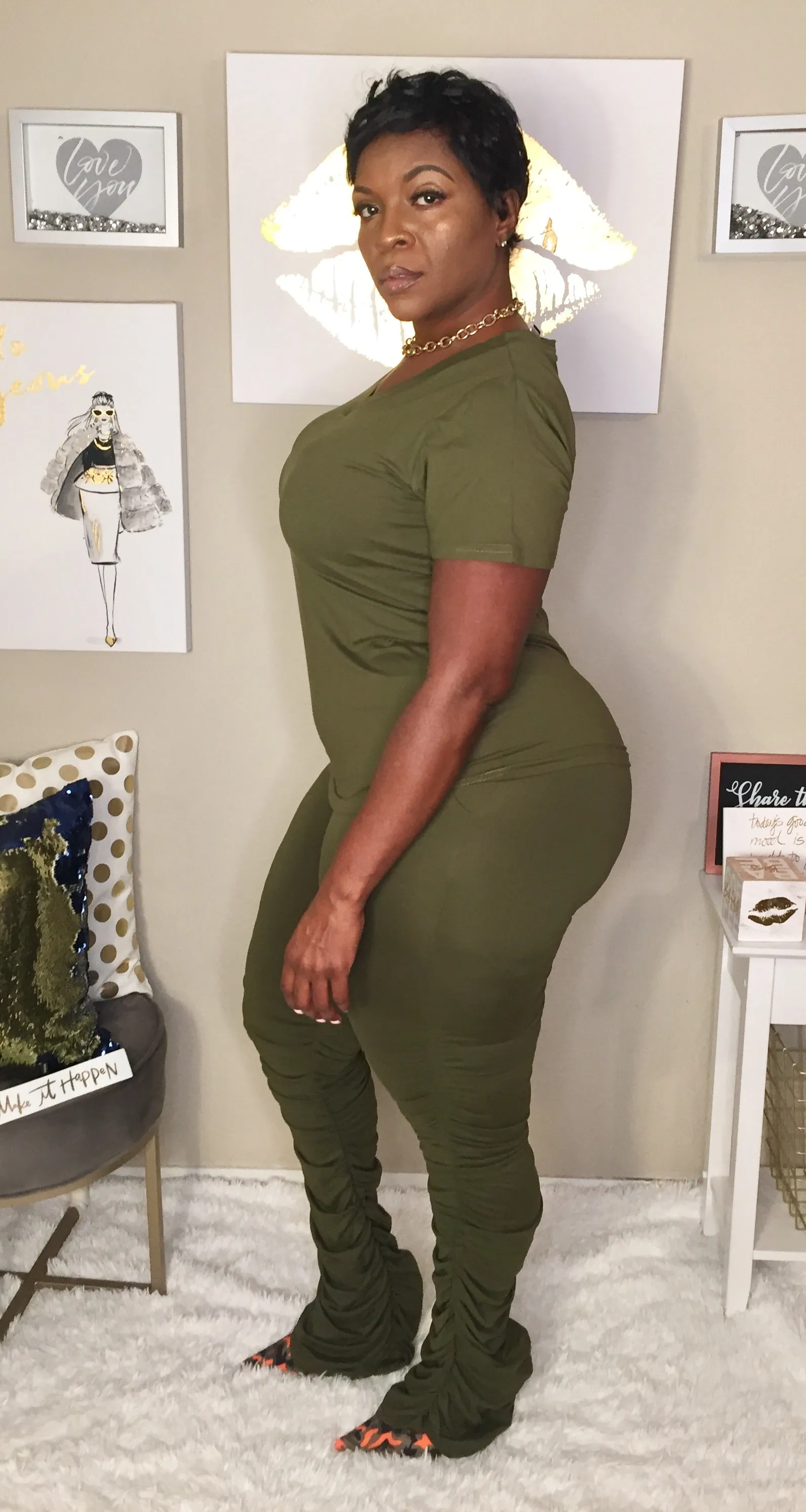 Everyday Ruched Set Olive