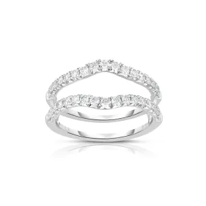 Fink's 14K White Gold Round Diamond Curved Ring Jacket
