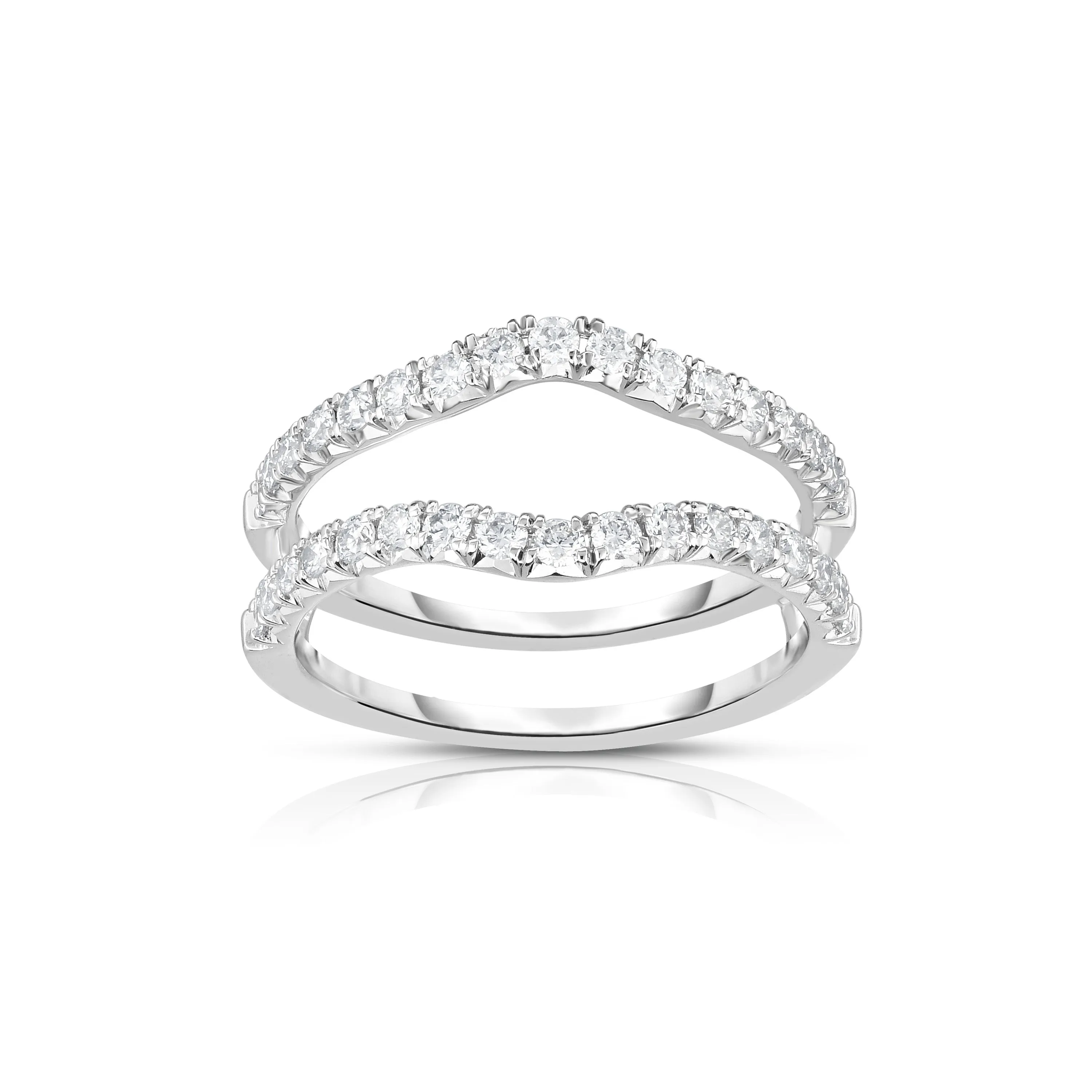 Fink's 14K White Gold Round Diamond Curved Ring Jacket