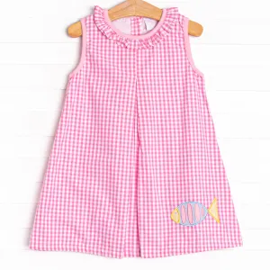 Fish Tails Applique Dress, Pink