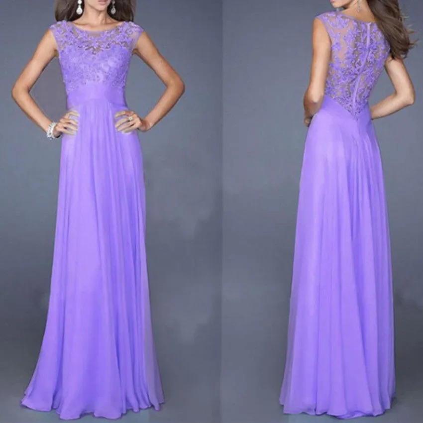 Floor Length Summer Party Dresses Women Maxi Long Lace Hollow Out Chiffon Dress sexy Sleeveless vestidos robe longue femme