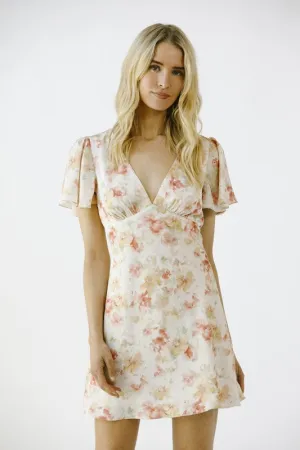 FLORAL FITTED MINI DRESS