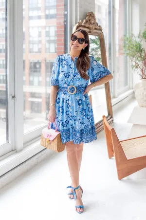 Floral Ruffle Hem Shirtdress