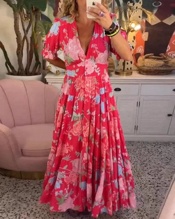 FLORIANA™ - Vibrant Floral Dress