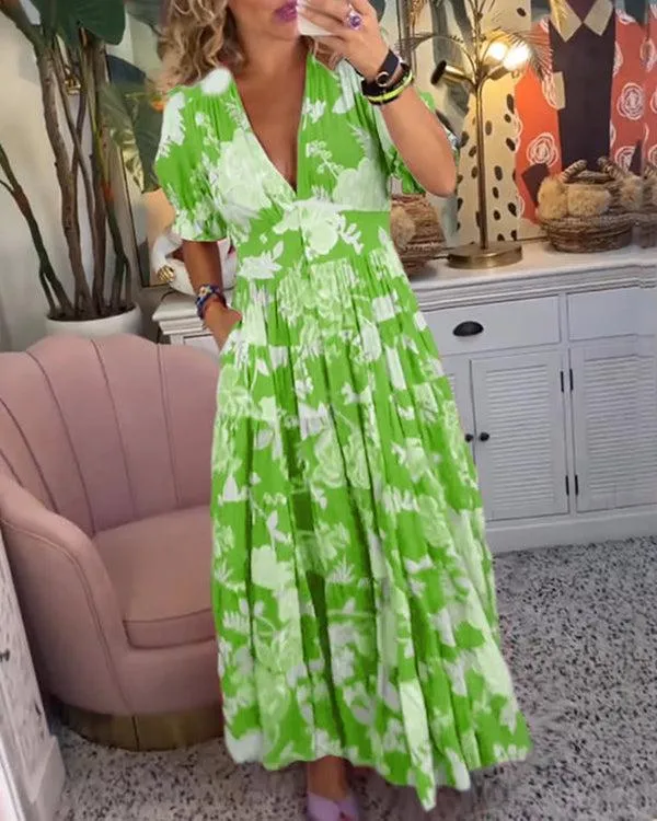 FLORIANA™ - Vibrant Floral Dress