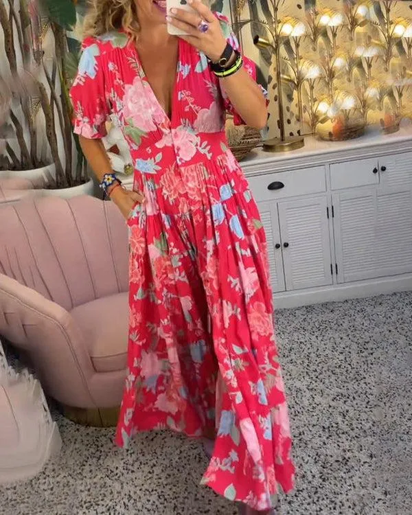 FLORIANA™ - Vibrant Floral Dress