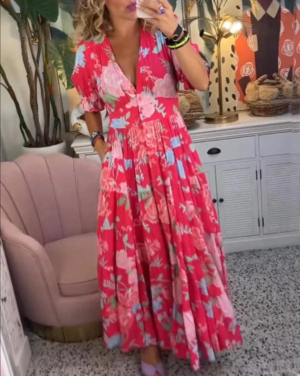 FLORIANA™ - Vibrant Floral Dress