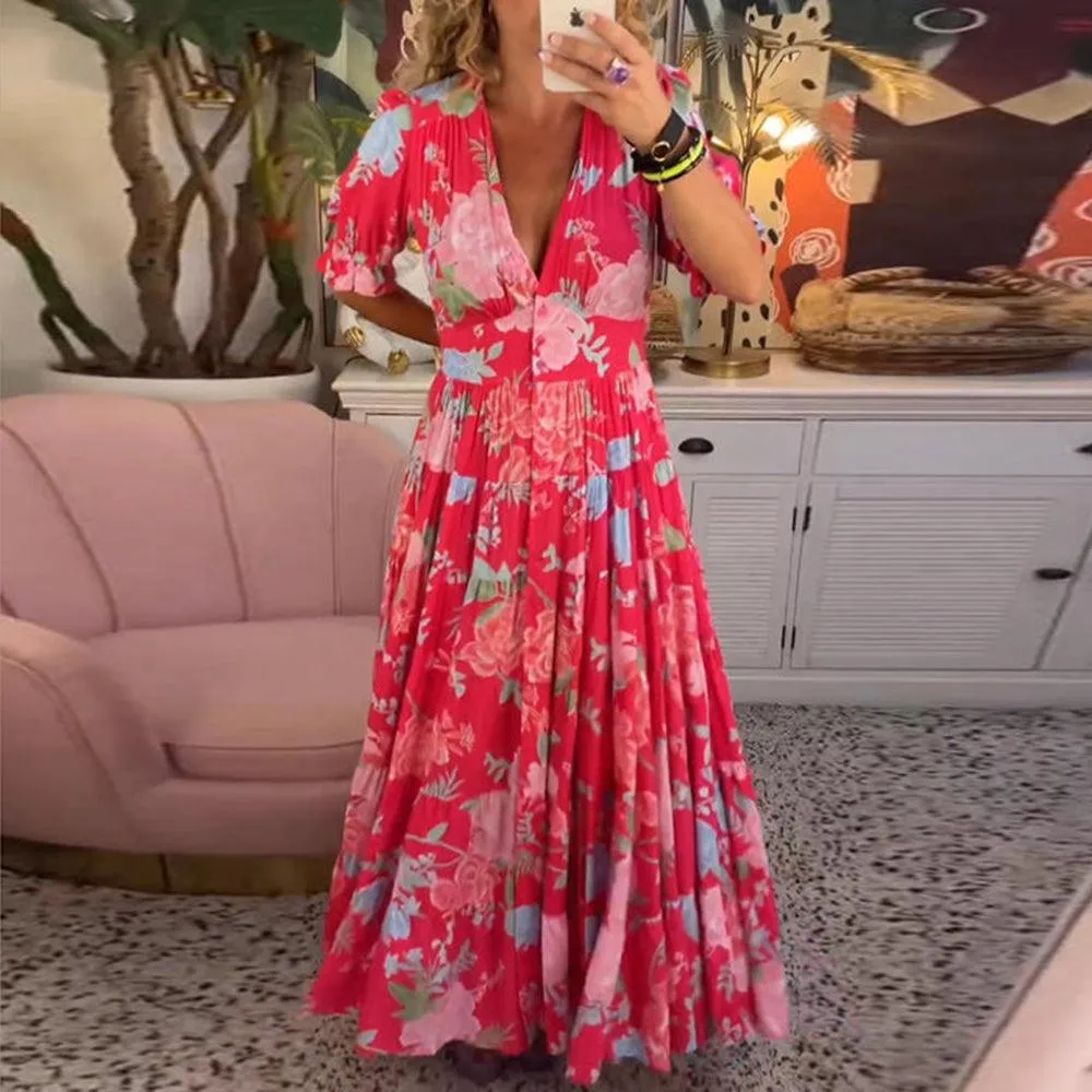 FLORIANA™ - Vibrant Floral Dress