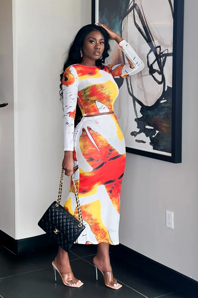 FLOWER BOMB SHEER MIDI | SET