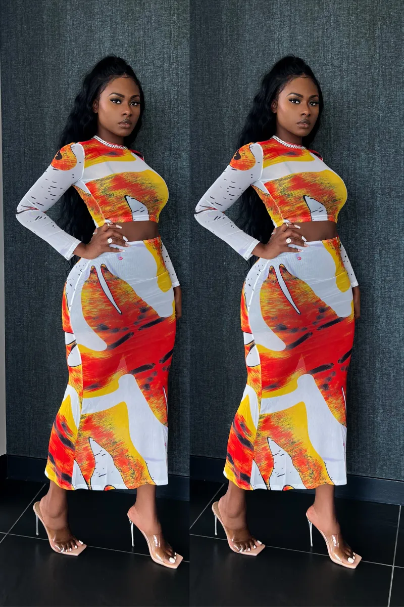 FLOWER BOMB SHEER MIDI | SET