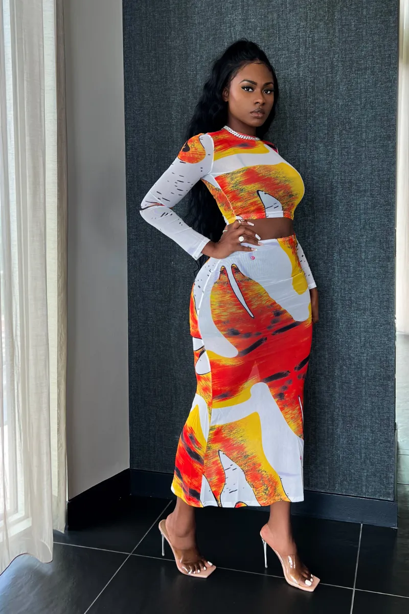 FLOWER BOMB SHEER MIDI | SET