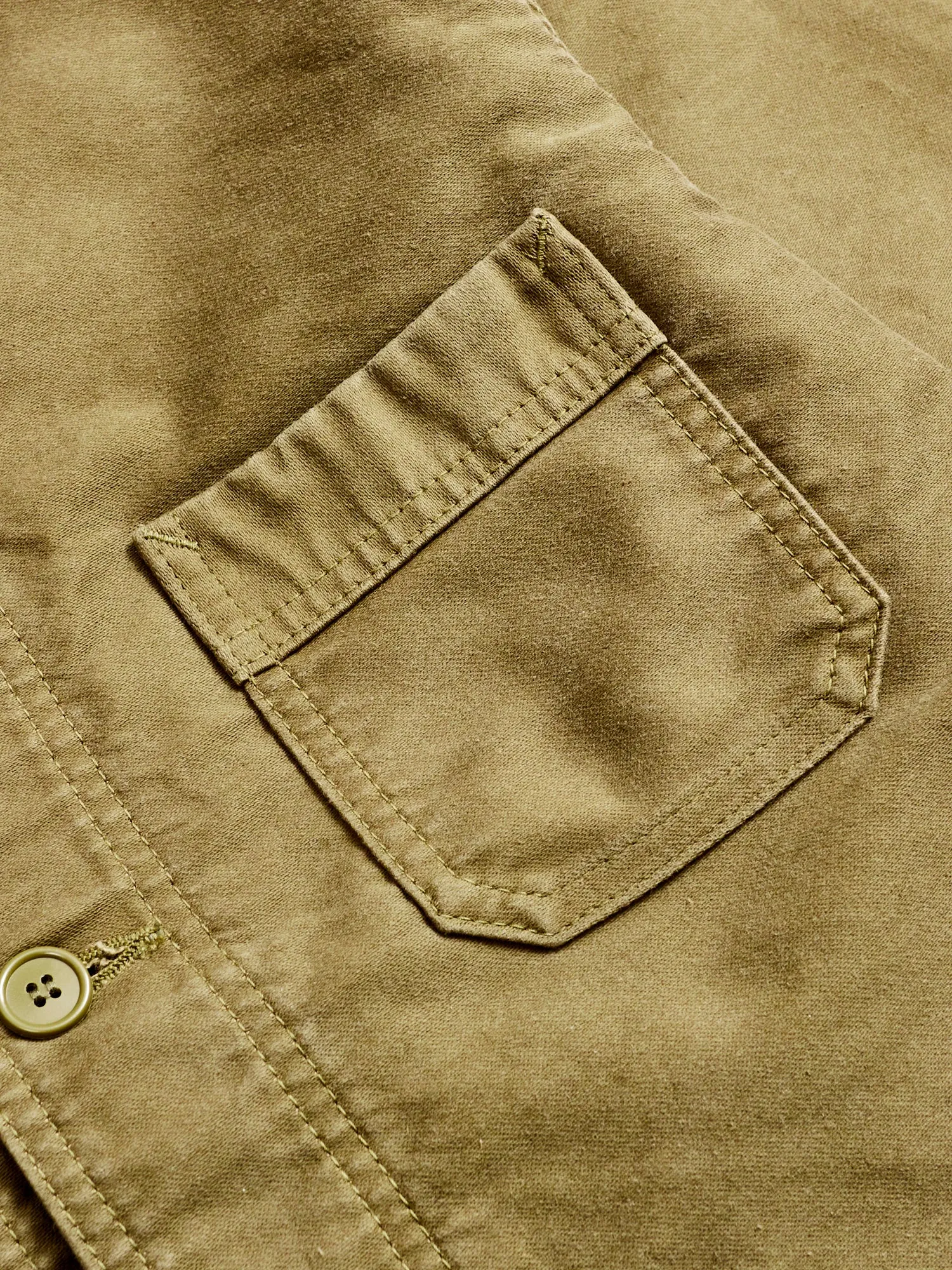 French Moleskin Work Jacket in Olive