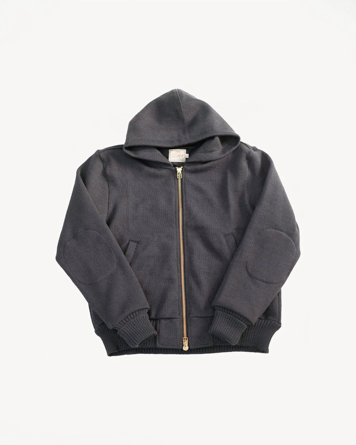 Full Zip Moto Hoodie - Dark Charcoal