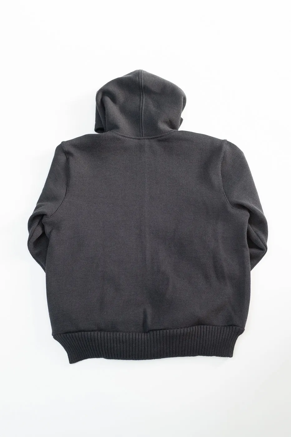 Full Zip Moto Hoodie - Dark Charcoal
