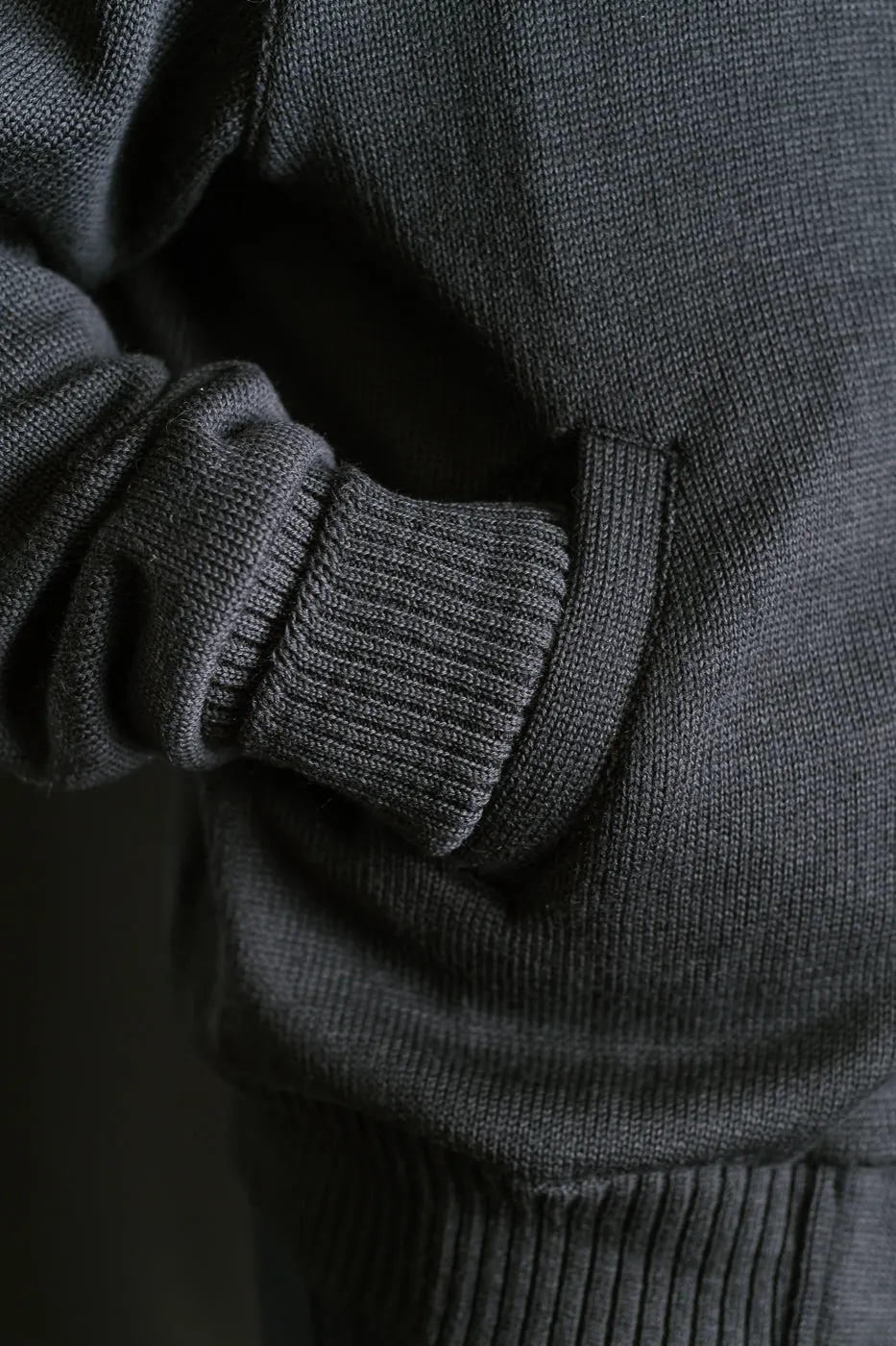 Full Zip Moto Hoodie - Dark Charcoal