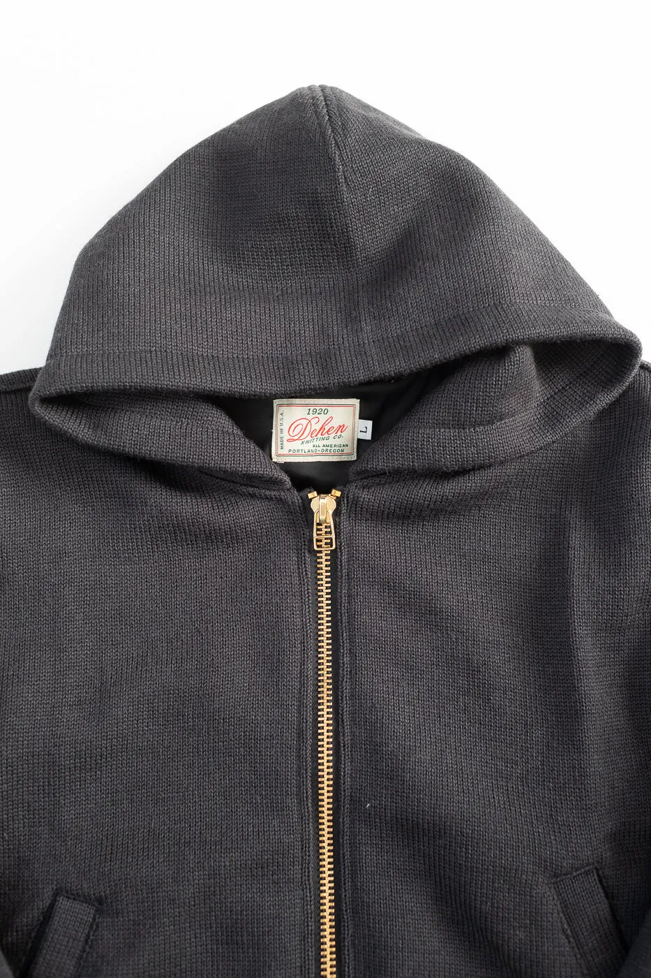 Full Zip Moto Hoodie - Dark Charcoal