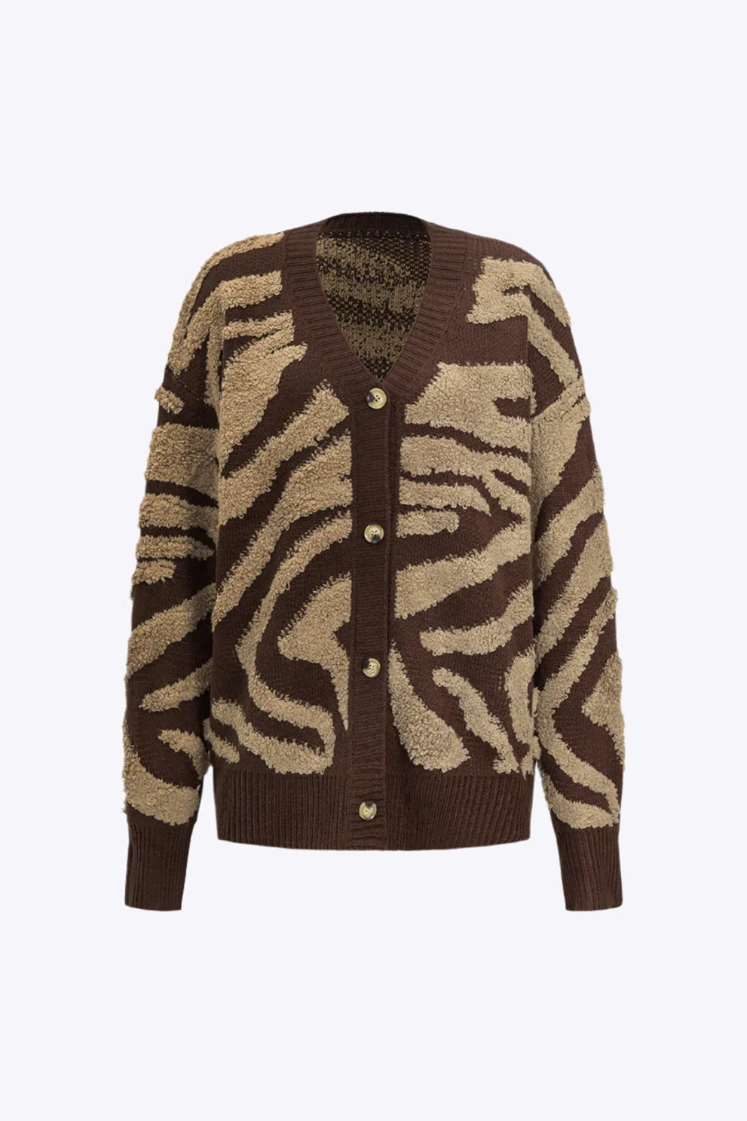 Georgia - Eye-Catching Striped Woman's Sweater Cardigan