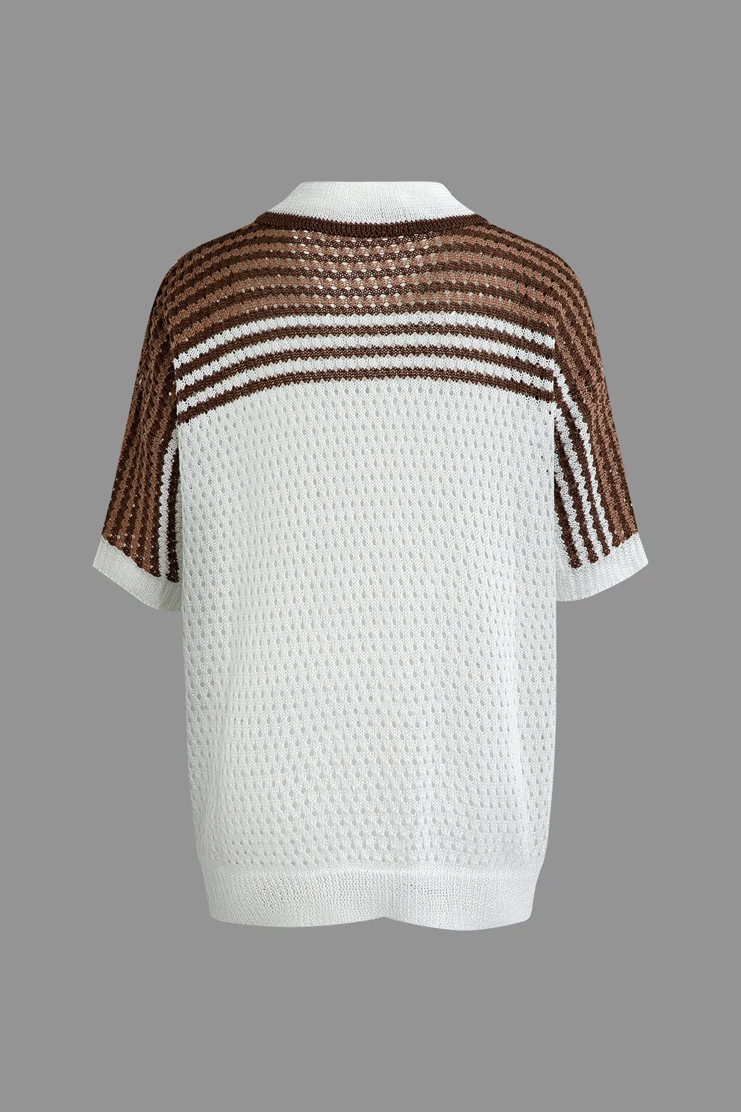 Ginger - Casual Striped Charm Woman's Cardigan and Shorts Set