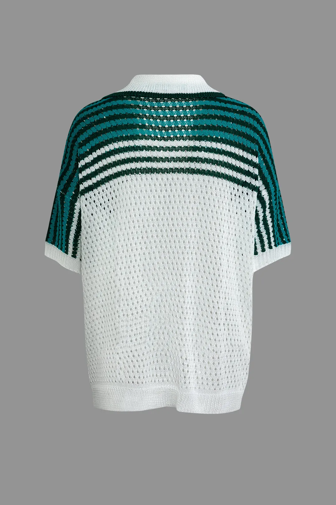 Ginger - Casual Striped Charm Woman's Cardigan and Shorts Set