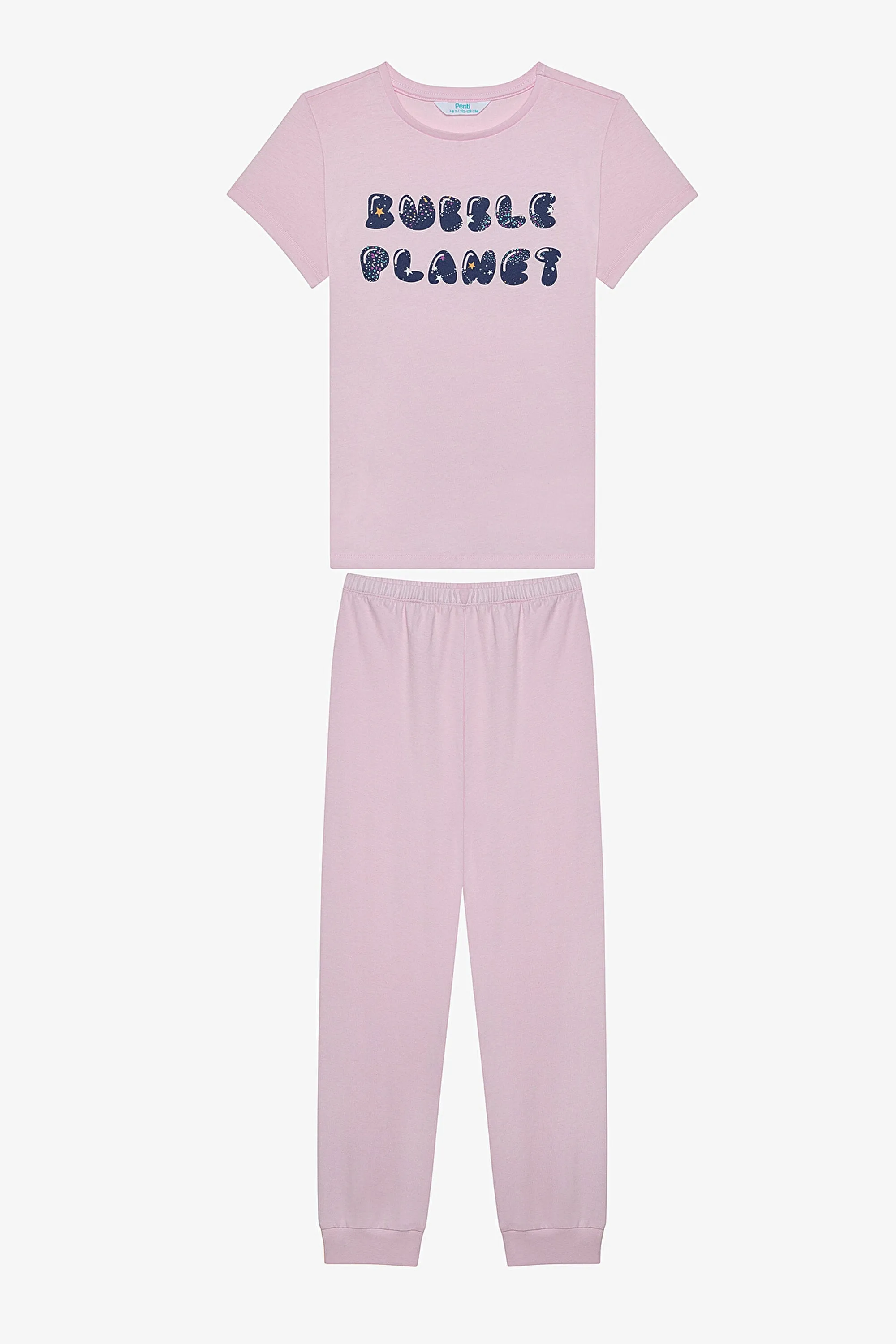 Girls Bubble 2-Piece Multicolored Pajama Set