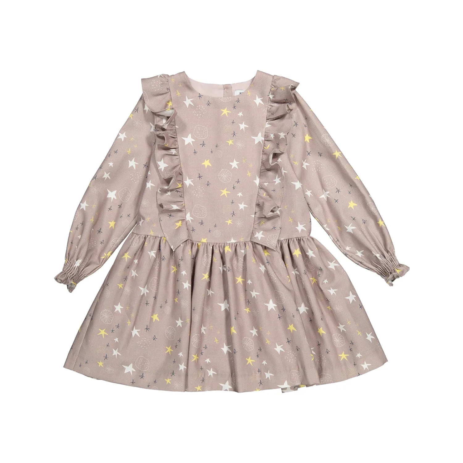 Girls Light Brown Cotton Dress