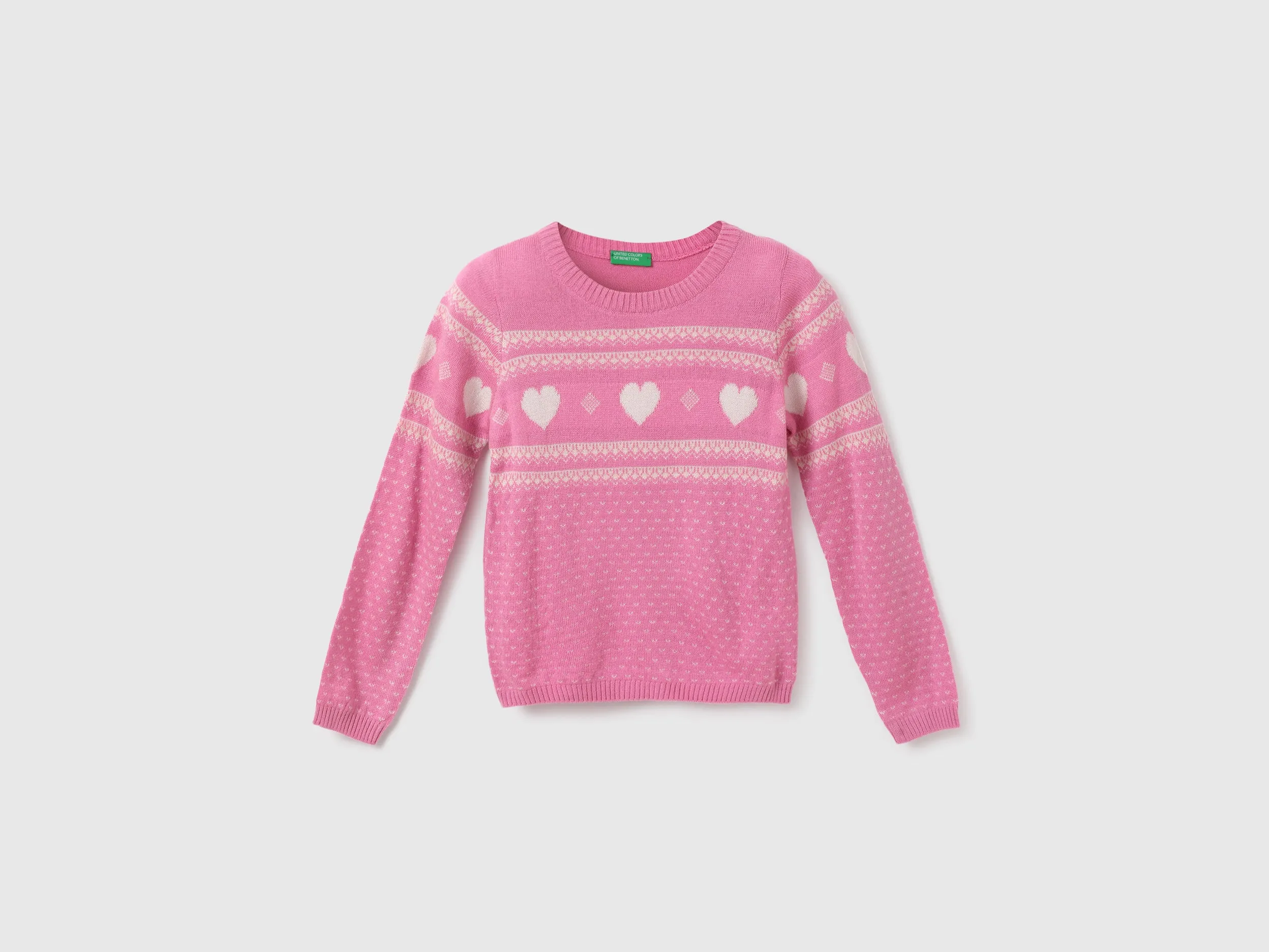 Girls Patterned Round Neck Sweater